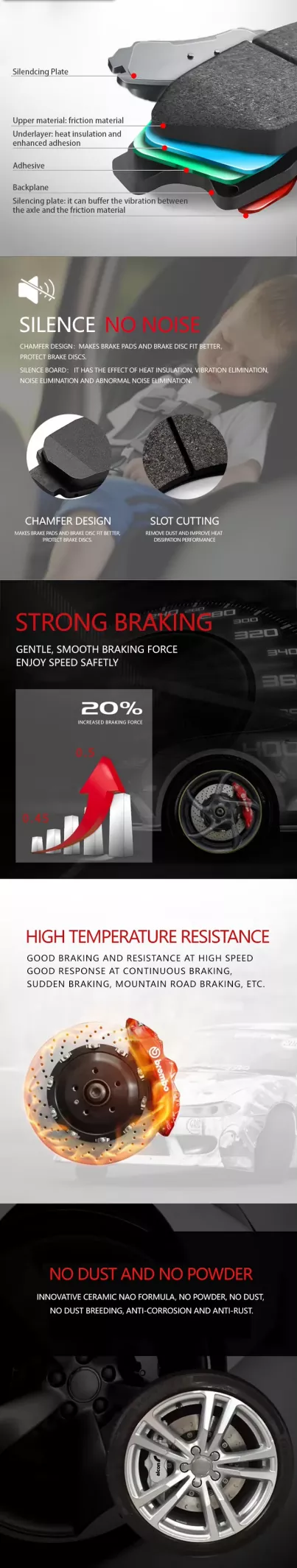 D333 Ceramic Brake Pad for Nissan